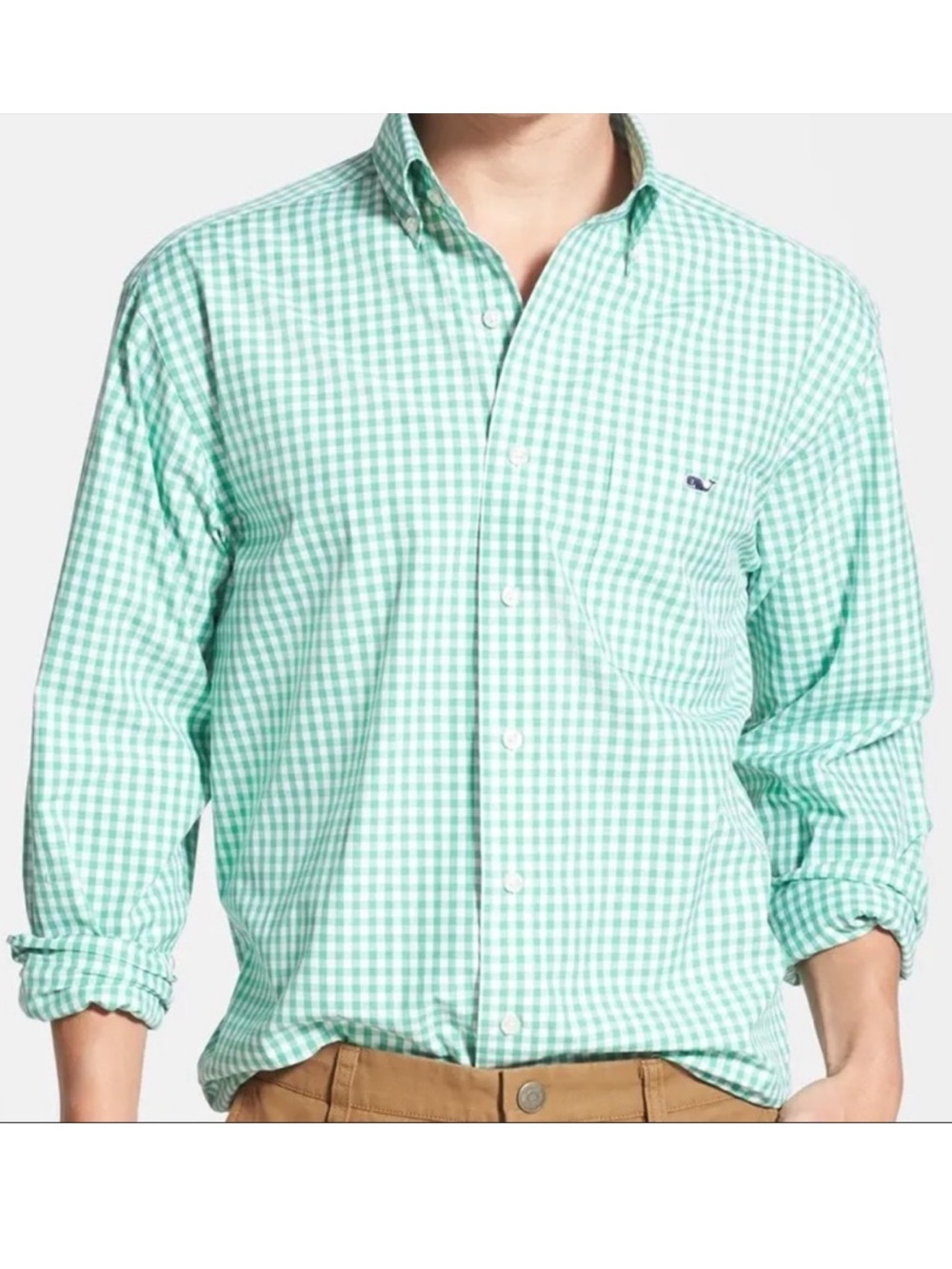 Men's Vineyard Vines Button-Down Gingham Shirt | Mint Green